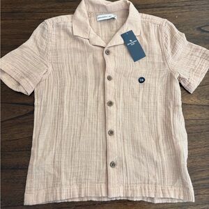 Abercrombie Kids Light Tan Short Sleeve camp collar Shirt
